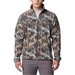 Mens Columbia Steens Mountain Printed Jacket Dark Stone Timberwood Fleece Zip, S
